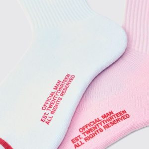 2 Pack Official MAN Highbuild Print Stripe Sport Sock