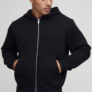 Basic Boxy Zip Through Hoodie