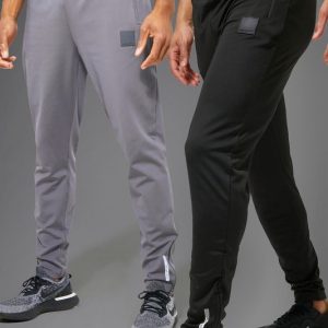 Man Active Workout Performance Sweatpants 2 Pack