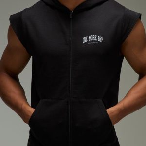 One More Rep Sleeveless Zip Through Loopback Regular Fit Hoodie