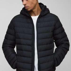 Regular Fit Quilted Zip Through Hooded Jacket