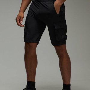 Man Active Workout 5inch Regular Fit Cargo Pocket Training Shorts