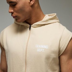 Training Dept Sleeveless Zip Through Loopback Regular Fit Hoodie