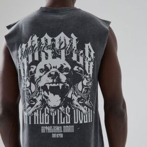 Man Active Washed Graphic Oversized Tank Top