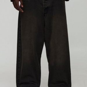Super Baggy Brown Washed Jeans