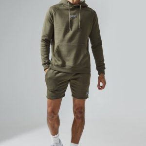 Man Active Workout Training Hoodie & Short Set