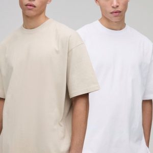 2 Pack Oversized Heavyweight Crew Neck T-Shirts