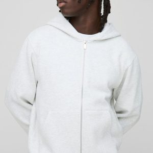 Basic Boxy Zip Through Hoodie
