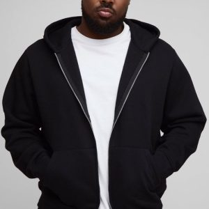 Plus Basic Regular Zip Through Hoodie