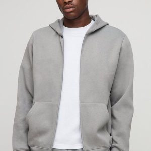 Basic Regular Zip Through Hoodie