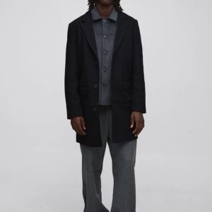 Single Breasted Wool Mix Overcoat