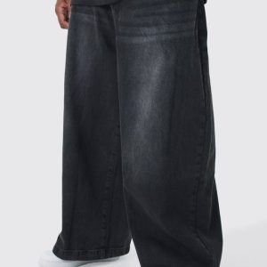 Plus Denim Parachute Jeans