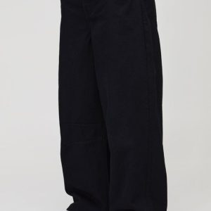 Relaxed Barrel Fit Rigid Black Washed Jeans