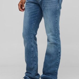 Slim Flared Stacked Blue Washed Jeans