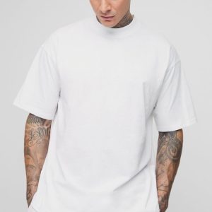 Tall Oversized Extended Neck Basic T-Shirt