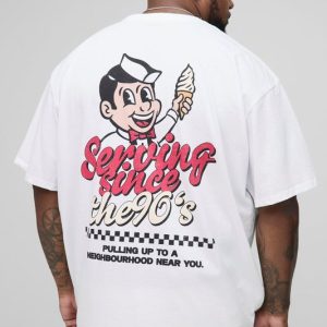 Plus Oversized Retro Serving Since The 90's Print T-Shirt