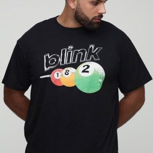 Plus Oversized Blink 182 License Print T-Shirt