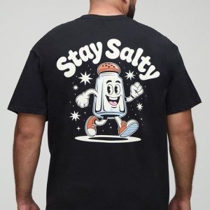 Plus Oversized Stay Salty Puff Print T-Shirt