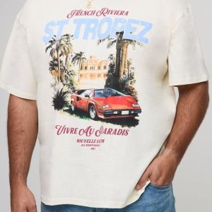 Plus Oversized Extended Neck French Riviera T-Shirt