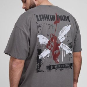 Plus Oversized Linkin Park Wash License T-shirt