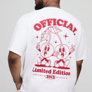 Plus Oversized Cherry Graphic T-Shirt