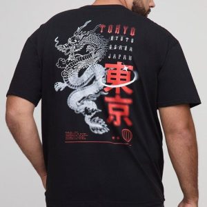 Plus Oversized Tokyo Dragon Printed T-Shirt