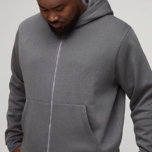 Plus Basic Oversized Zip Through Hoodie
