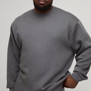 Plus Basic Oversized Crew Neck Sweatshirt
