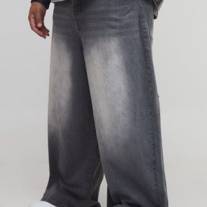 Plus Parachute Extreme Washed Woven Tab Jeans