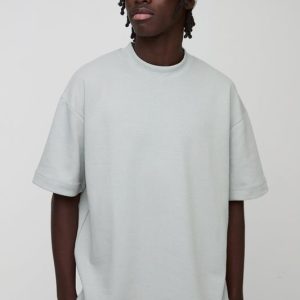 Man Oversized Extended Neck Heavy Interlock T-shirt