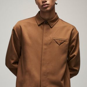 Oversized Twill Smart Shirt Jacket With Pocket Detail