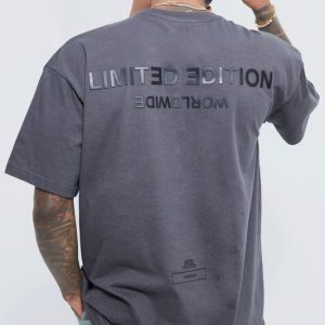 Oversized Raised Limited Text T-shirt