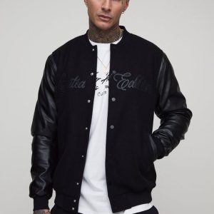 Tall Tonal Limited Edition Melton Regular Fit Bomber Jacket
