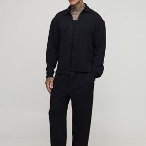 Tall Textured Jersey Oversized Boxy Shirt and Relaxed Trouser Set