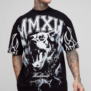 Tall Oversized Extended Neck MXII Large Scale Print T-Shirt