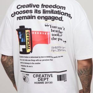 Tall Oversized Creative Freedom Print T-Shirt