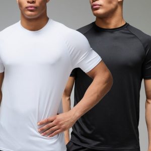 Man Active Lightweight Essentials Workout Regular Fit Raglan T-shirt 2 Pack