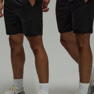 Man Active Zip Pockets Stretch 7inch Workout Short 2 Pack