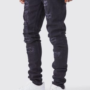 Tall Skinny Stacked Distressed Ripped Jeans