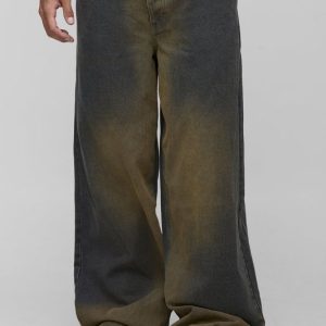 Tall Extreme Sun Bleached Wash Baggy Jeans