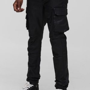 Tall Coated Stacked Cargo Stacked Skinny Jeans