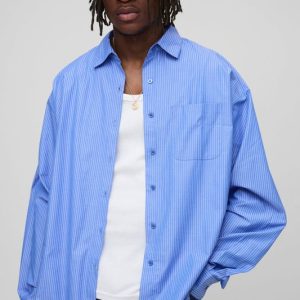 Tall Stripe Oversized Long Sleeve Shirt