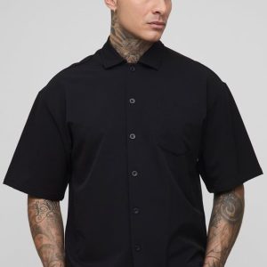 Tall Technical Stretch Short Sleeve Boxy Oversized Shirt