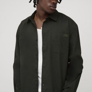 Tall B Embroidered Boxy Oversized Bungee Hem Poplin Shirt