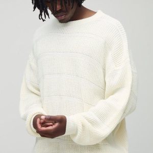 Tall Oversized Textured Knit Fisherman Jumper