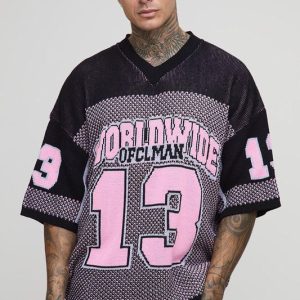 Tall Varsity Short Sleeve Knitted Hockey Top