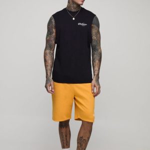 Tall Drop Armhole Regular Fit Landscape Print Tank & Relaxed Short Set