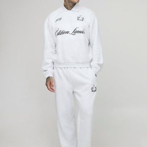 Tall Oversized Boxy Edition Collared Sweatshirt Tracksuit