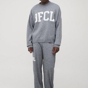 Tall OFCL Knitted Oversized Sweat & Jogger Tracksuit