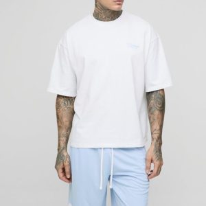 Tall Oversized Boxy Embroidered Basketball T-Shirt & Shorts Set